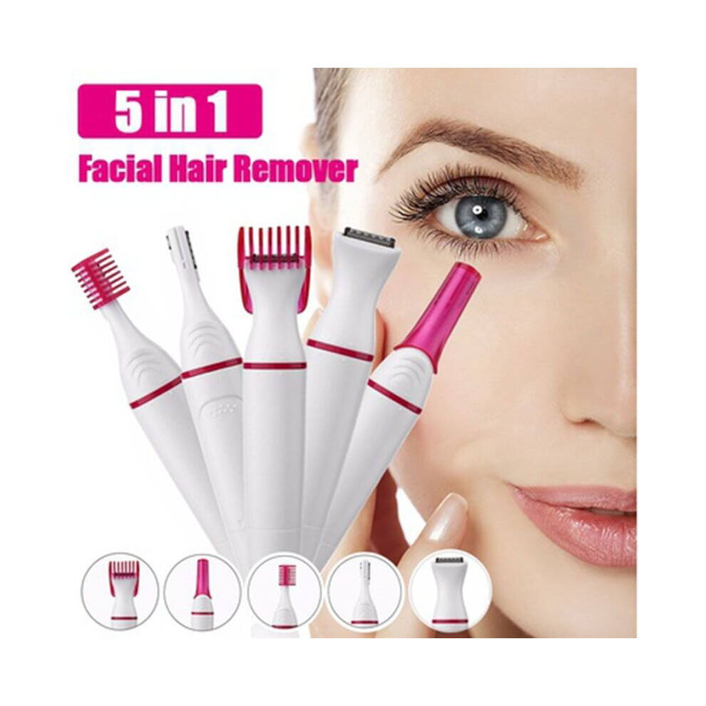 5 in 1 Women Epilator Bikini Eyebrow Nose Trimmer Facial Hair Removal Shaver