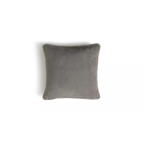 Habitat Plain Faux Fur Cushion - Grey - 43x43cm