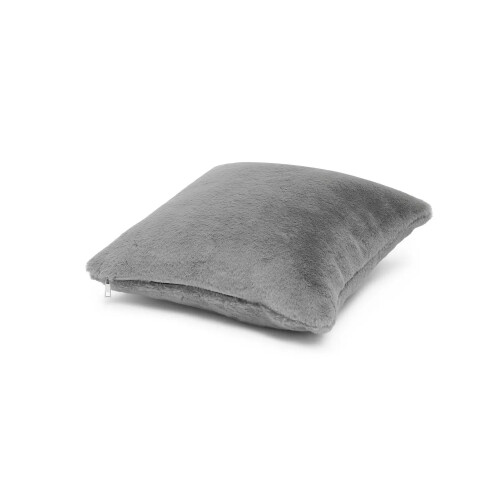 Habitat Plain Faux Fur Cushion - Grey - 43x43cm 1