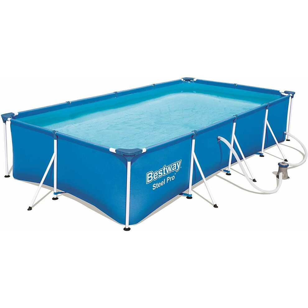 Bestway 13'1" Steel Pro Swimming Rectangular Steel Frame Pool & Pump