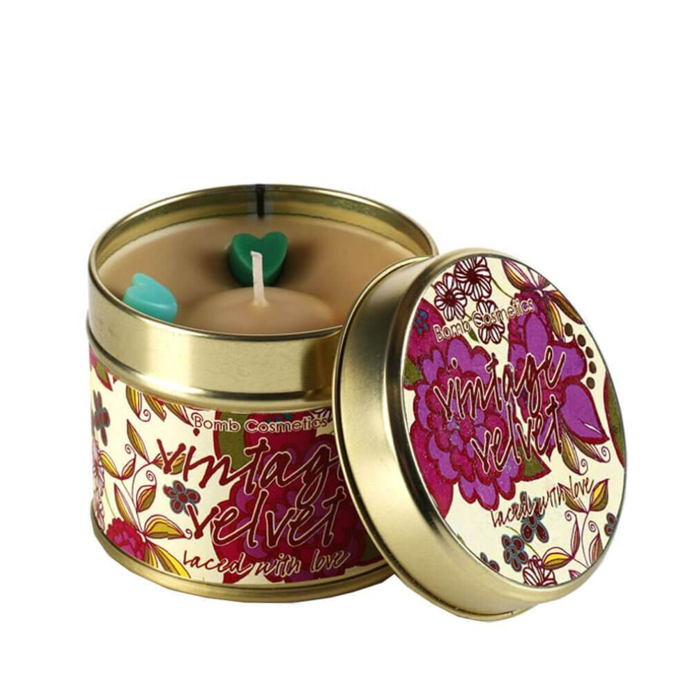 Bomb Cosmetics Floral Scented Decorative Tin Vintage Velvet Fragrance Candle