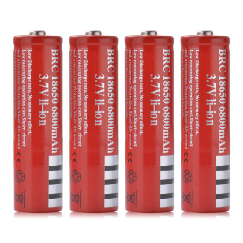 4Pcs Genuine 18650 3.7V 6800mAh Rechargeable Li-ion Battery Batteries BC898