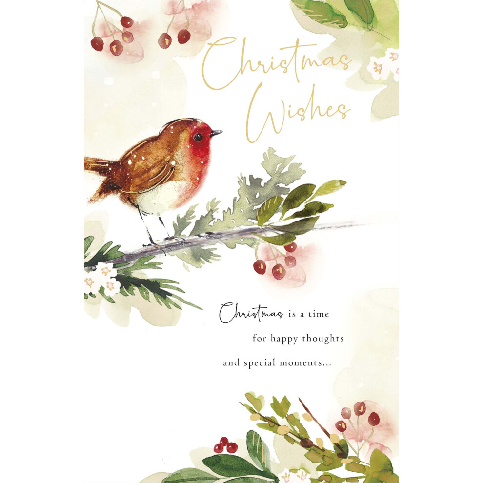 Christmas Wishes Traditional Foiled Christmas Greeting Card Special Xmas Cards