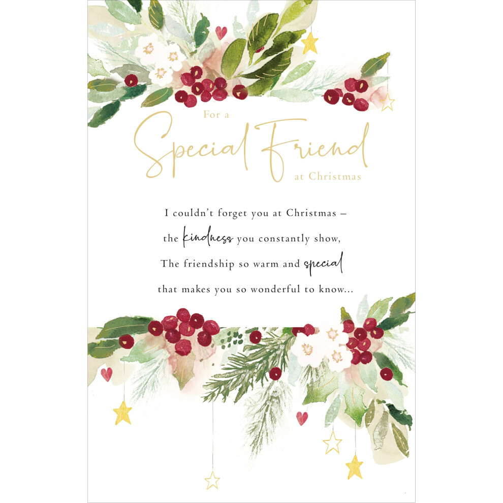 A Special Friend Traditional Foiled Christmas Greeting Card Special Xmas Cards