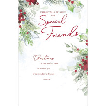 Special Friends Traditional Foiled Christmas Greeting Card Special Xmas Cards