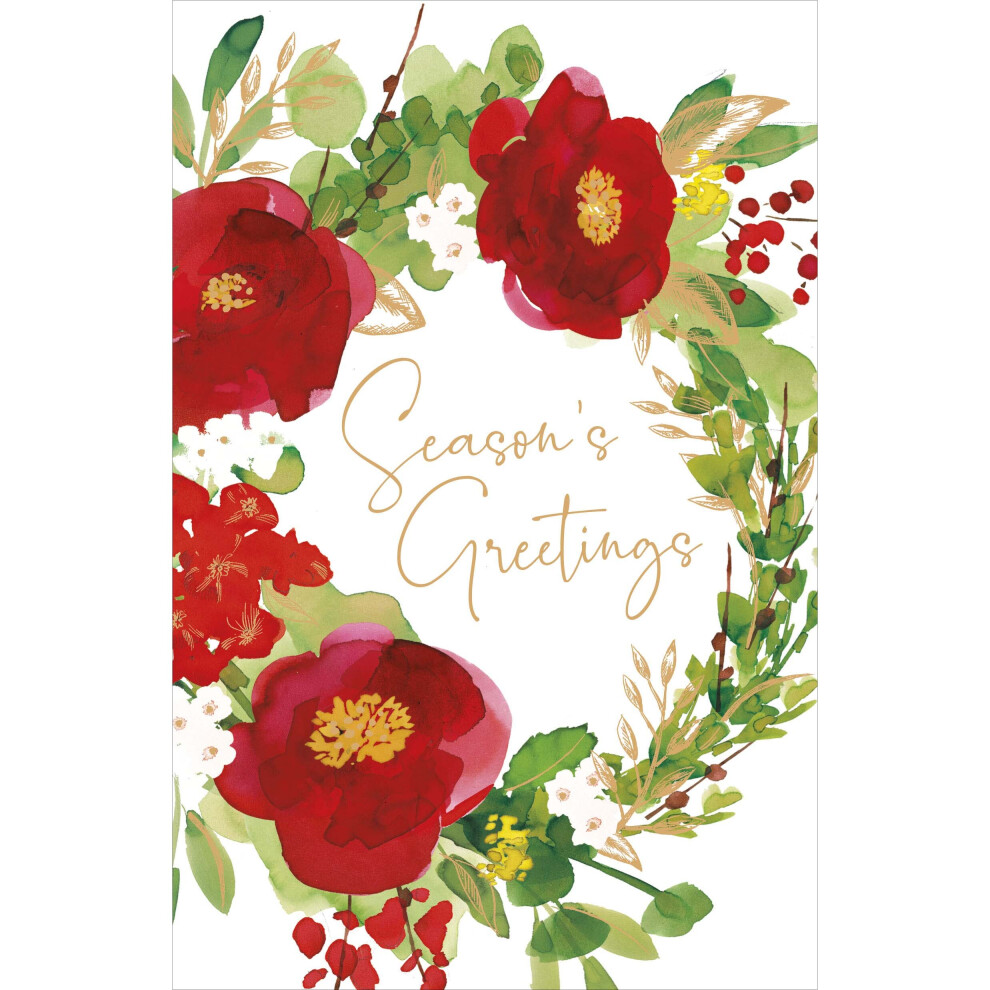 Season's Greetings Traditional Foiled Christmas Greeting Card Special Xmas Cards