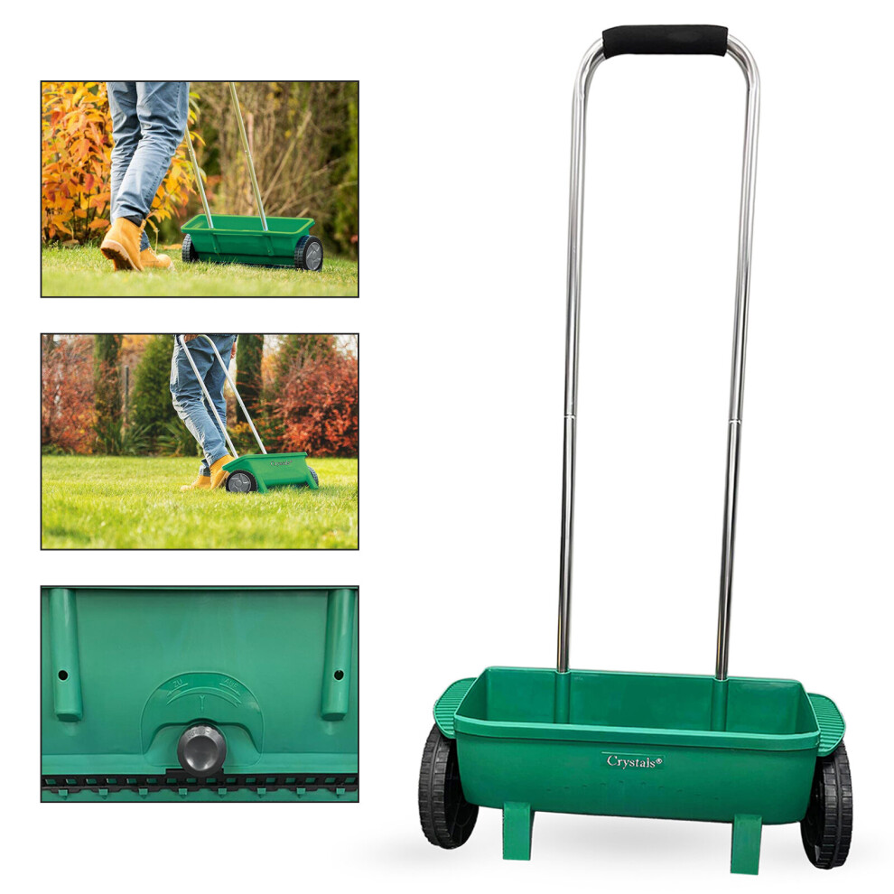 12 Litre Garden Lawn Seed Fertiliser Spreader For Grass Plant Soil Weed Salt Grit Spreading