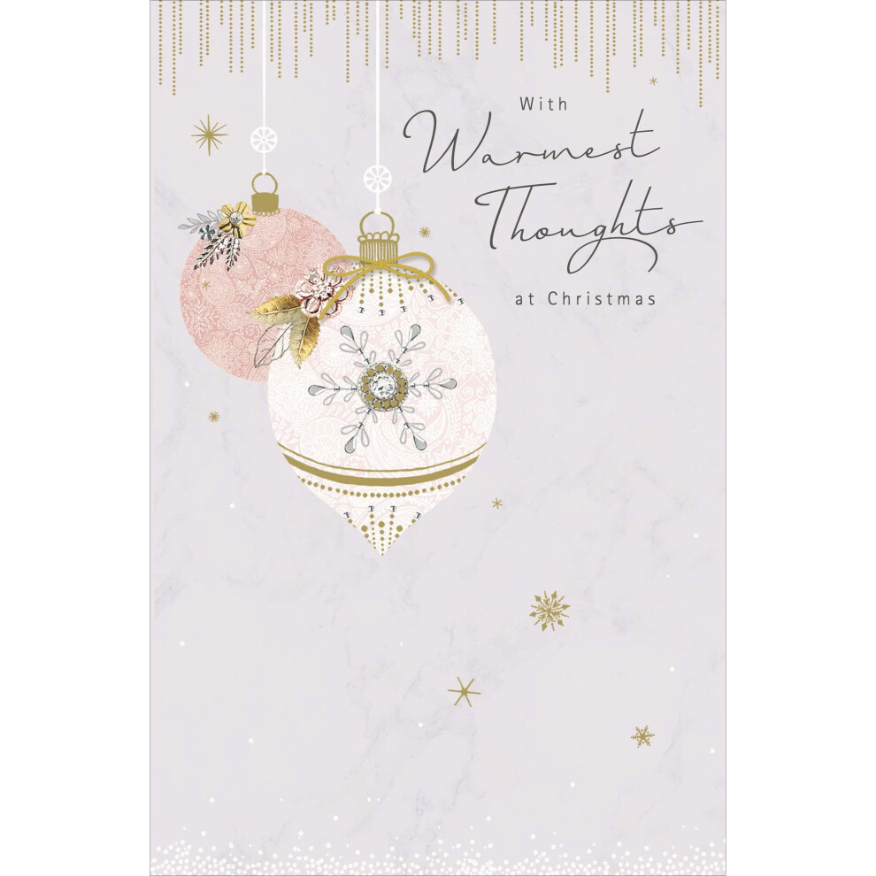 With Warmest Thoughts Traditional Christmas Greeting Card Special Xmas Cards