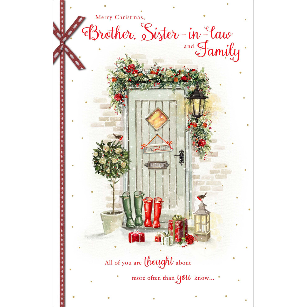 Brother & Sister-In-Law Traditional Foiled Christmas Greeting Card Xmas Cards