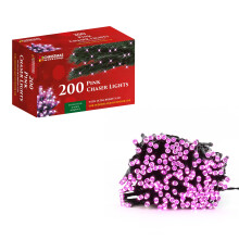 The Christmas Workshop 75070 200 Pink LED Chaser Christmas Lights