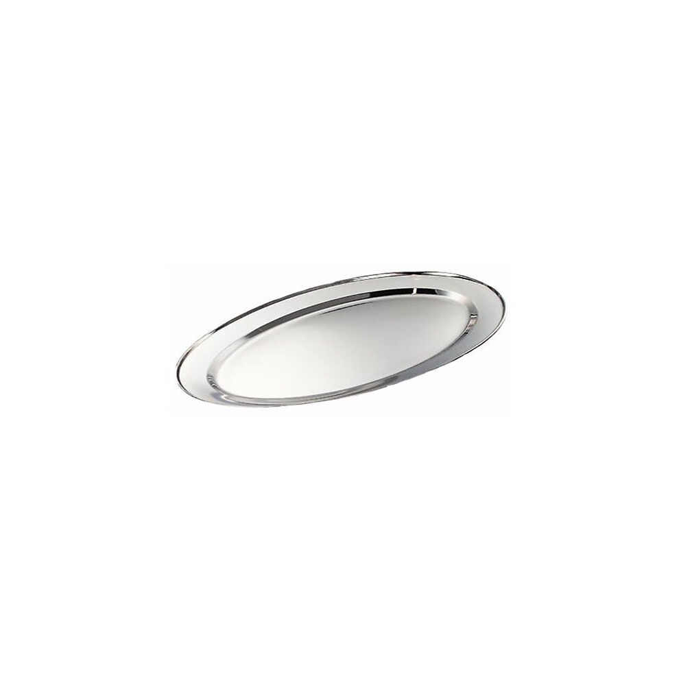 (45cm) Buckingham Oval Serving Tray Platter Stainless Steel Durable for Dining Parties
