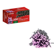 The Christmas Workshop 75030 100 Pink LED Chaser Christmas Lights