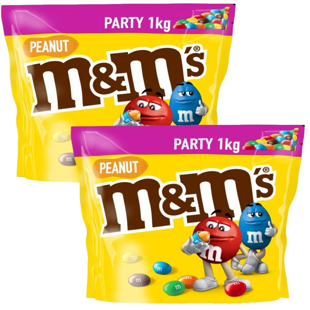 2 x 1kg M&M's Peanut Chocolate Nuts Sharing Party Bag