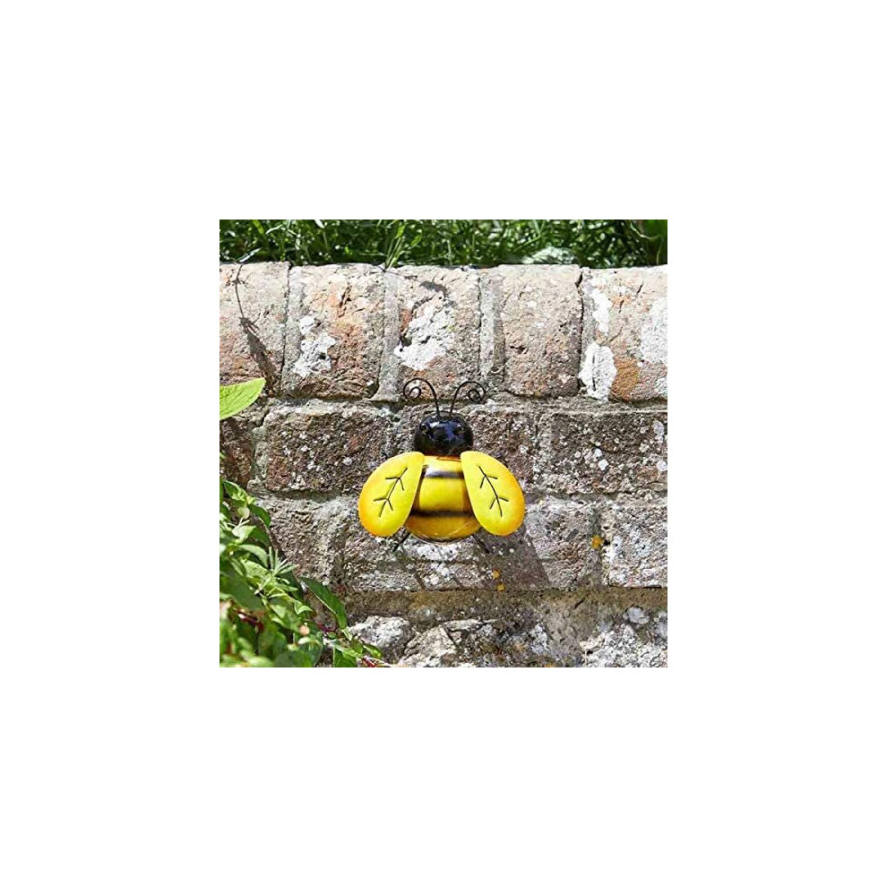 Small Bee Wall Mounted Ornament Garden Insect Decoration Steel Bright