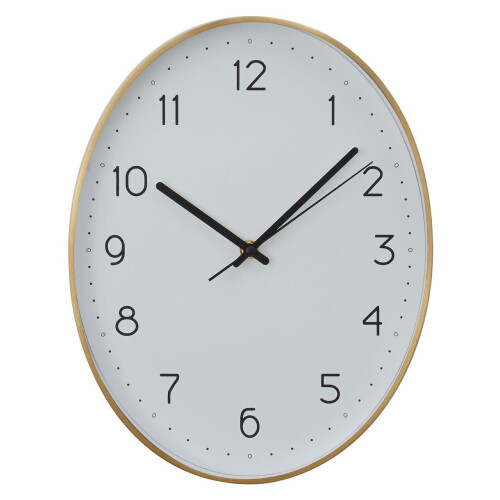 Premier Housewares Elko Oval Wall Clock with Gold Finish