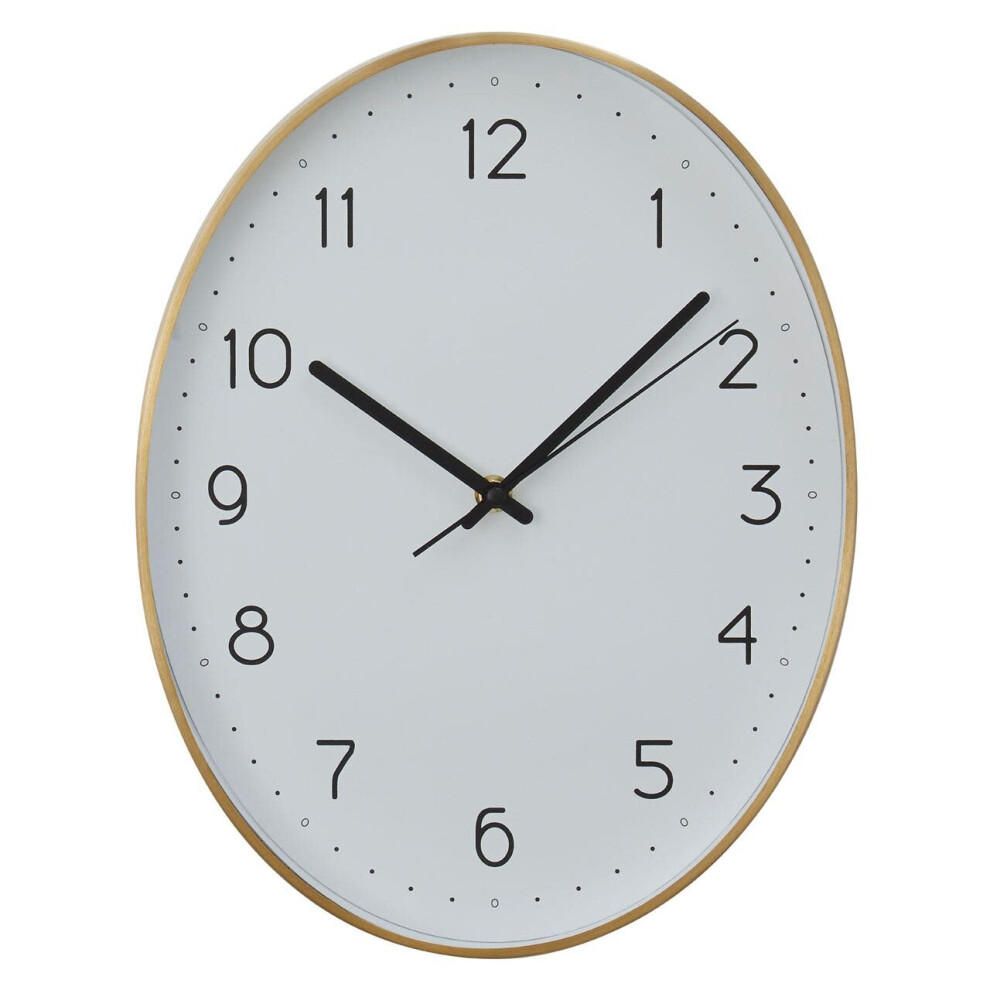 Premier Housewares Elko Oval Wall Clock With Finish Gold