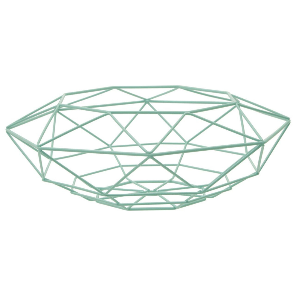 Premier Housewares Geometric Finish Fruit Basket, Functional Design Unique Fruit Basket, Contemporary Fruit Basket Green