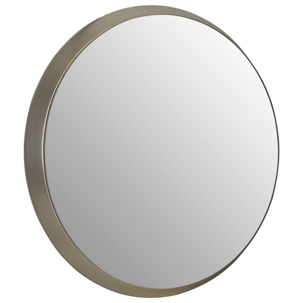 Premier Housewares Wall Mirror Bathroom / Bedroom / Hallway Wall Mounted Small Silver Mirrors / Round Minimalistic Mirrors For Living Room 4 x 44 x 44