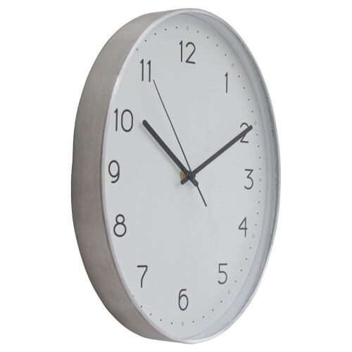 Premier Housewares Oval Wall Clock With Silver Finish, Durable Construction Wall Clock For Kitchen, Versatile Clock For Outdoor 1