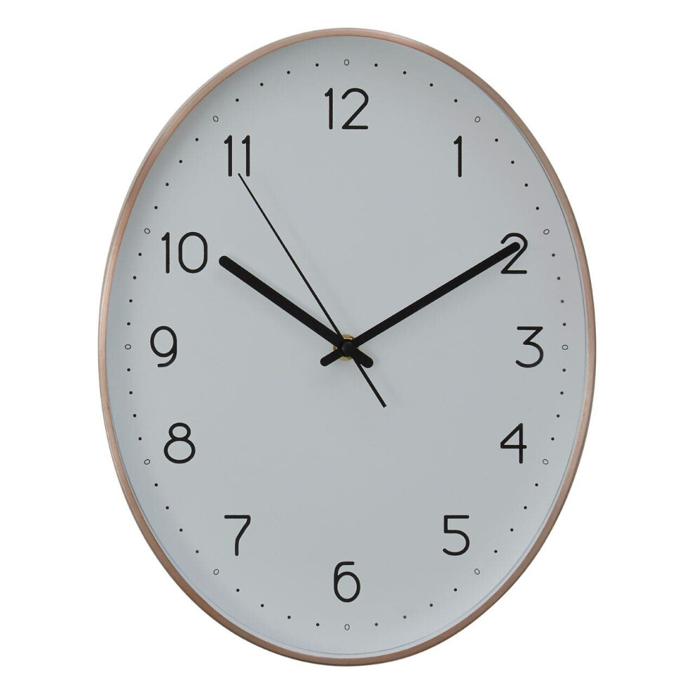 Premier Housewares Elko Oval Wall Clock With Copper Finish
