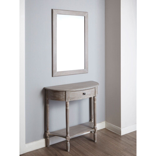 Premier Housewares Large Wall Mirror, Grain Pattern Brown Frame Mirror for Home, Office, Closet 2