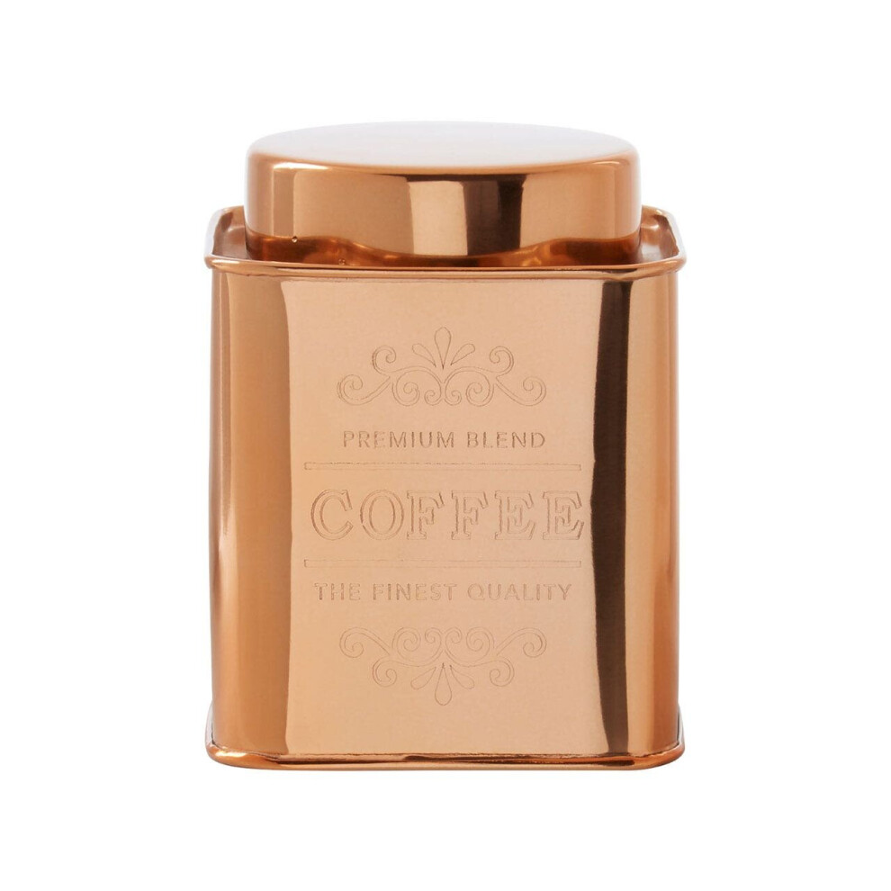 Premier Housewares Chai Square Copper Finish Coffee Canister