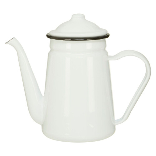 Premier Housewares Durable White Coffee Pot, Elegant Design Coffee Pot For Dining Table, Practical Coffee Pot For Breakfast