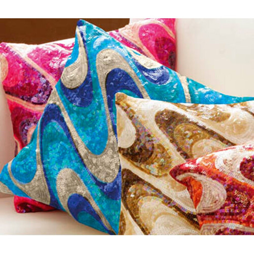 Premier Housewares Premier Housewares Diva Sequins Turquoise Cushion