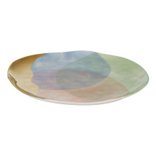 Luxe Porcelain Dinner Plate With Gold Accent,Hand-Painted Dinnerware Plate,Ceramic Plate For Side Dishes