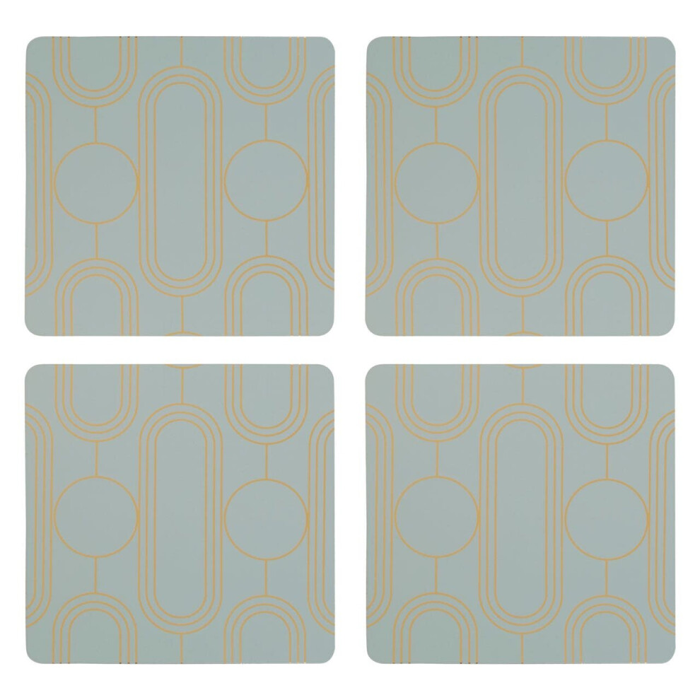Premier Housewares Frosted Deco Set Of 4 Coasters Green