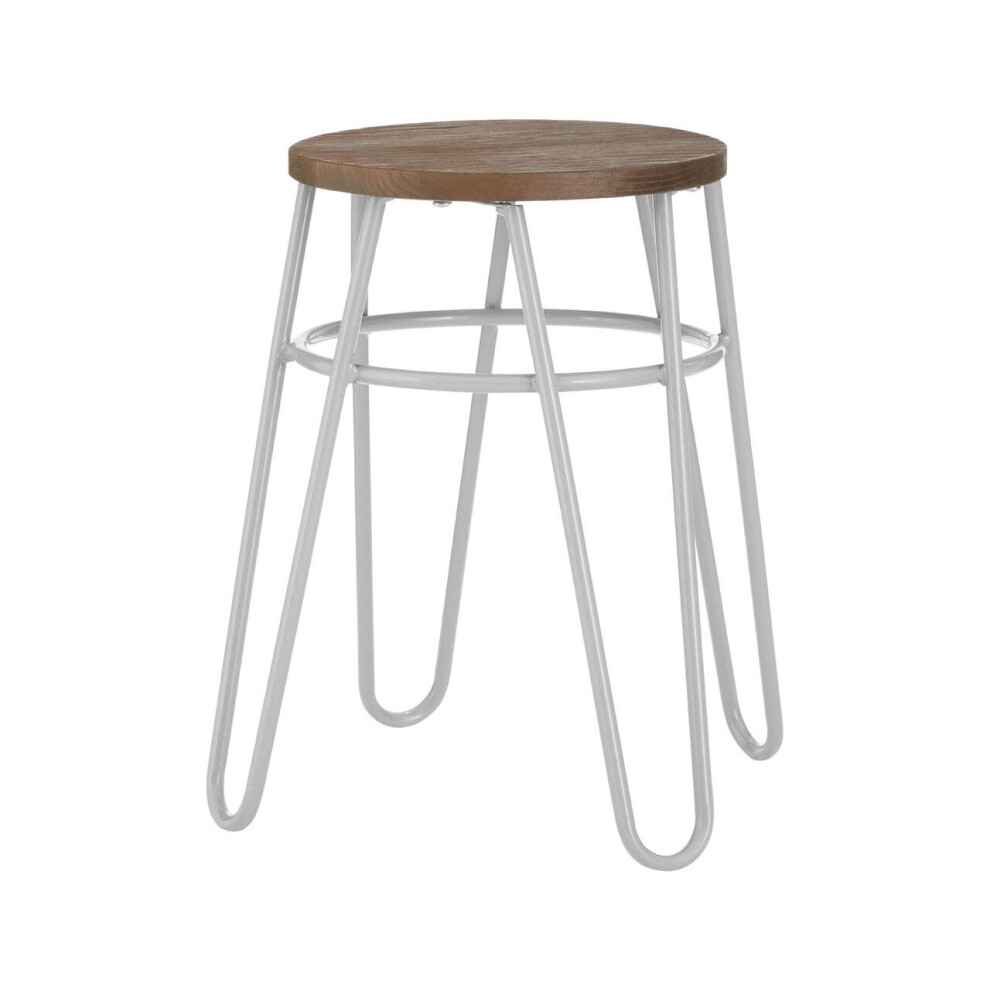 Premier Housewares Stool Brown / Grey Finish Stools For Bedroom / Living Room Metal Contemporary Design Tall Bar Table Stools 35 x 47 x 35