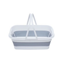 Premier Housewares Collapsible Rectangular Basket Multipurpose And Portable With Handles Made from Sturdy PP And Eco-friendly Rubber 27 x 18 x 48
