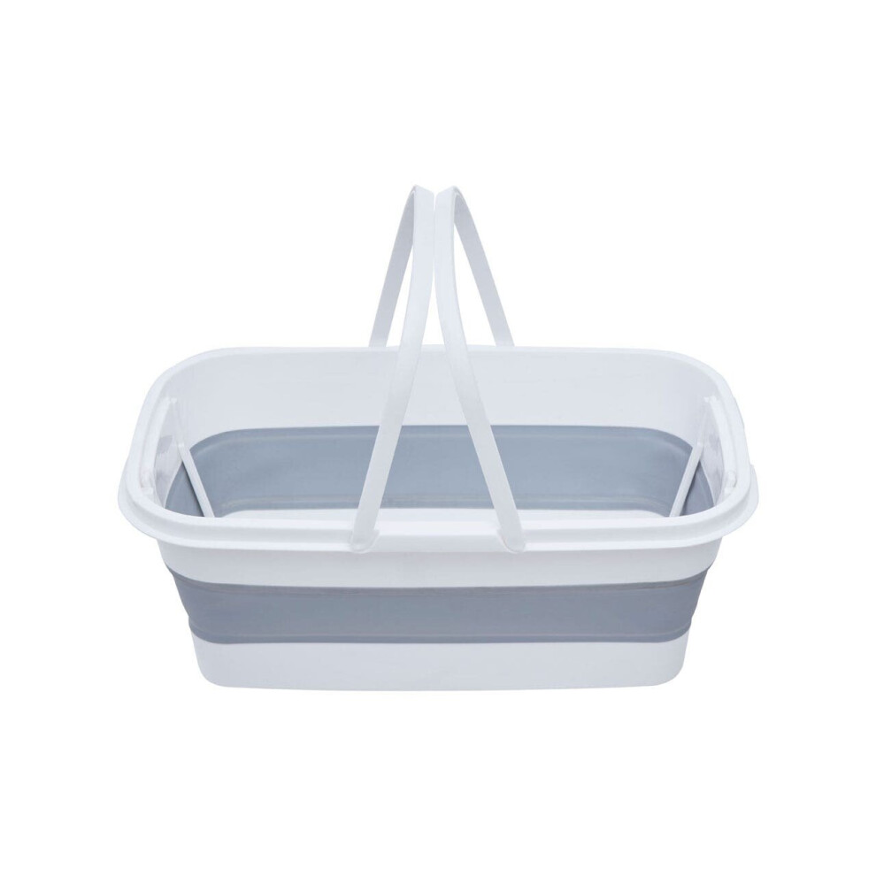Premier Housewares Collapsible Rectangular Basket Multipurpose And Portable With Handles Made From Sturdy Pp And Eco-Friendly Rubber 27 X 18 X 48