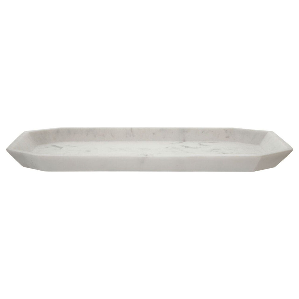 Premier Housewares Vanity Tray Durable Bathroom Tray Polyresin Marble Tray Modern Rectangular Tray Textured Tray Practical Towel Tray 3 x 35 x 16