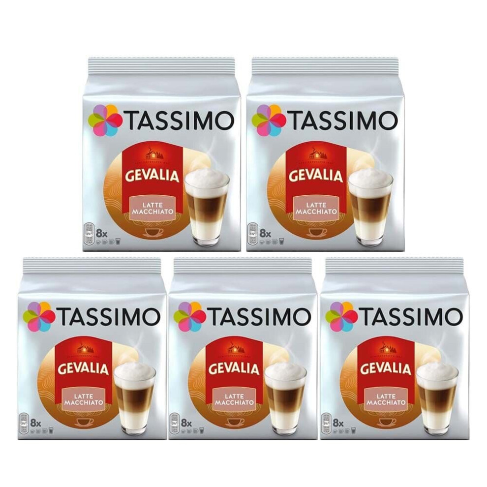 Tassimo T Discs Gevalia Latte Macchiato (Pack of 5, 40 Drinks)