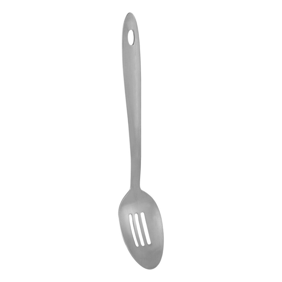 Premier Housewares Slotted Stainless Steel Spoon Stain Resistant Spoon For Non Stick Pan With Handle Spoons & Turners 3 X 33 X 6 Silver