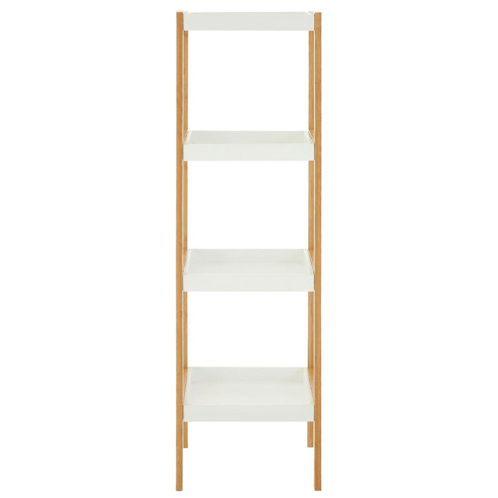 Premier Housewares Nostra Four Tiers / Bamboo Shelf Unit White
