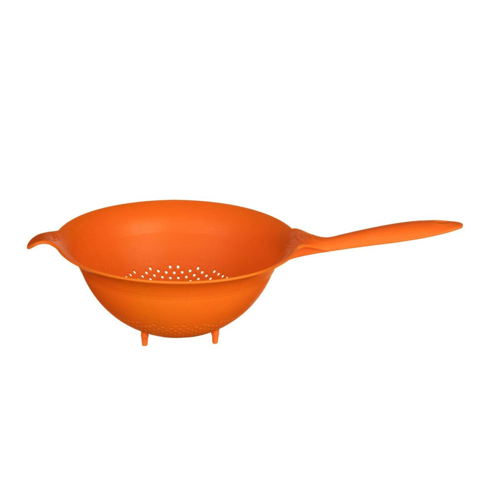 Premier Housewares Plastic Colander Strainer With Handle Ideal For Washing And Draining Vegetables Pasta Food Strainer With Holes 25 X 10 X 44 Orange