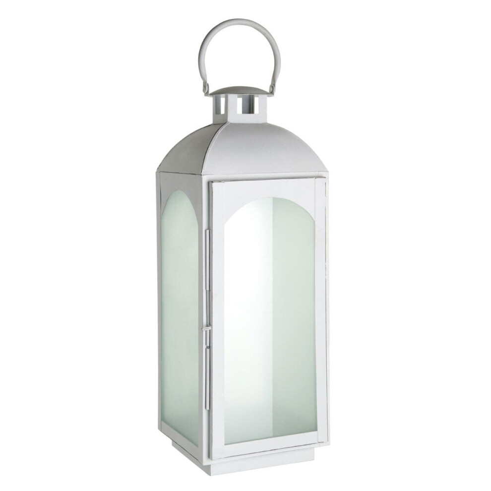 White Wash Large Mild Steel Lantern