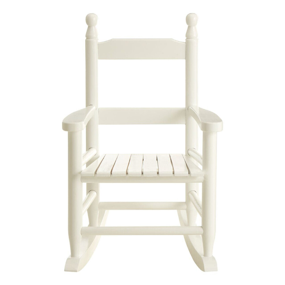 Durable White Rocking Chair, Comfortable Occasional Arm Chair For Kids Bedroom, Stylish Rocking Chair
