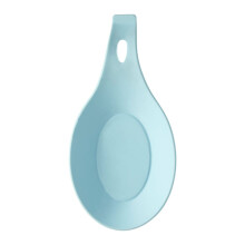 Non-Stick Light Blue Silicone Spoon Rest,Silicone Spoon Stand,Heat-Resistant Spoon Holder with Hanging Loop