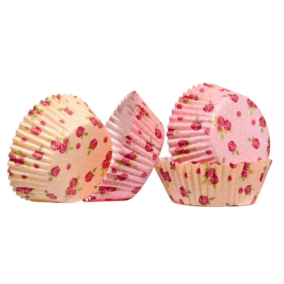 Premier Housewares Rose 60Pcs Medium Cupcake Cases Pink/Cream