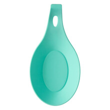 Luxe Light Green Silicone Spoon Rest,Heat-Resistant Spoon Holder,Non-Stick Spoon Rest With Hanging Loop