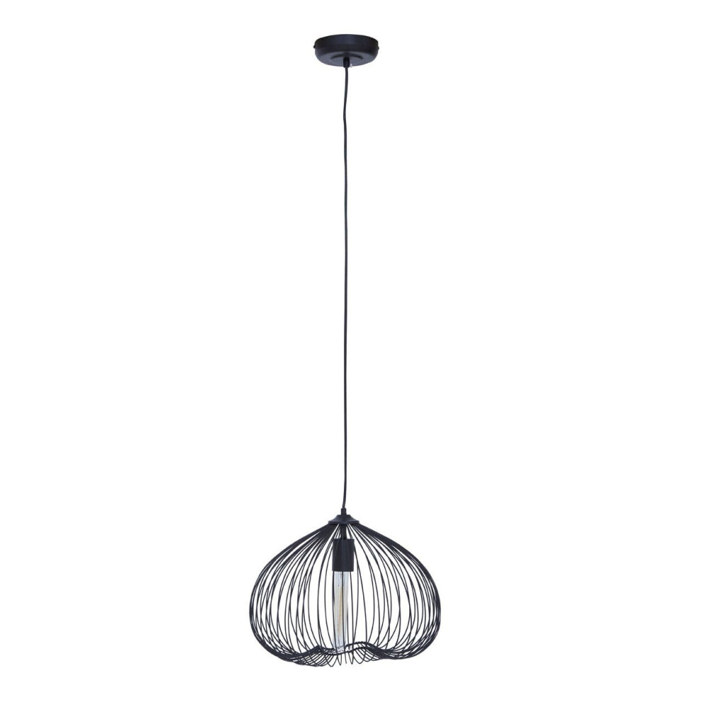 Premier Housewares Contemporary Black Finish Pendant Light, Effortlessly Maintained Down Light Wall, Versatile Ceiling Light