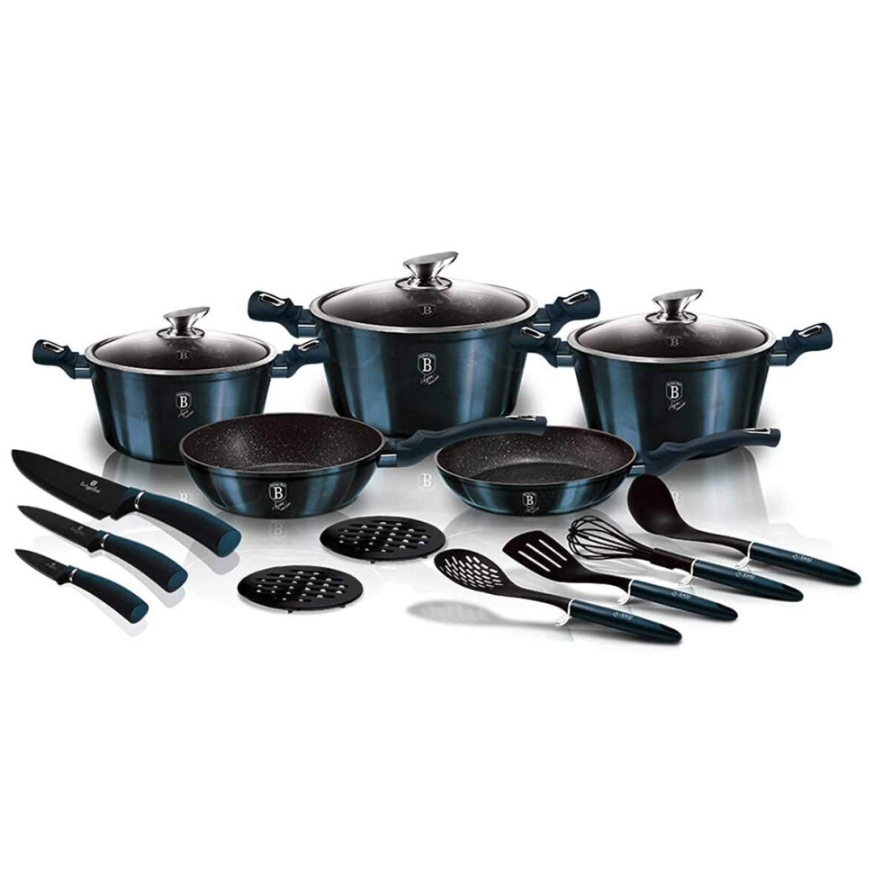 (Aquamarine) Berlinger Haus 17 Pcs Cookware Set