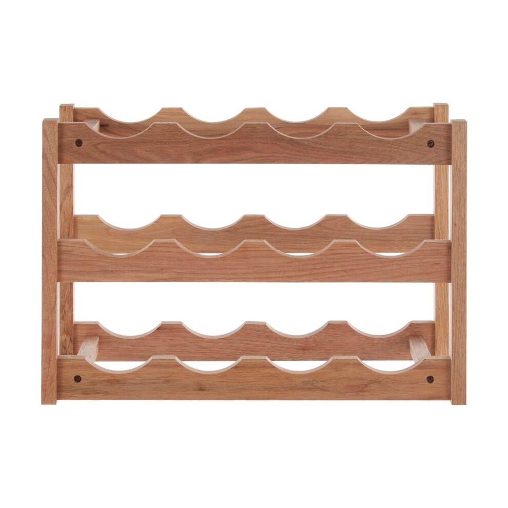 ARLA 3 Tier Walnut Wood Wine Rack