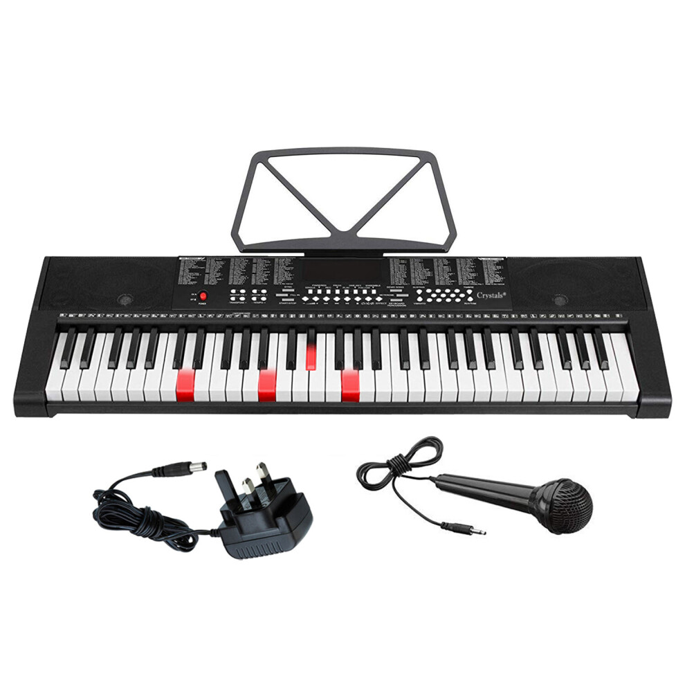 61 Keys Lighted Keyboard Electronic Digital Piano Music Instrument & Microphone