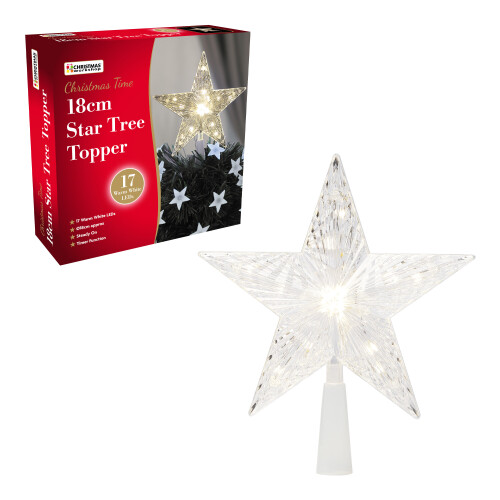 The Christmas Workshop 89399 18cm LED Star Christmas Tree Topper