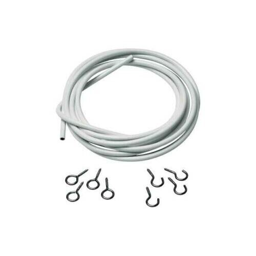 Home 5m Net Curtain and Voile Wire - White 1