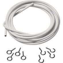 Home 5m Net Curtain and Voile Wire - White